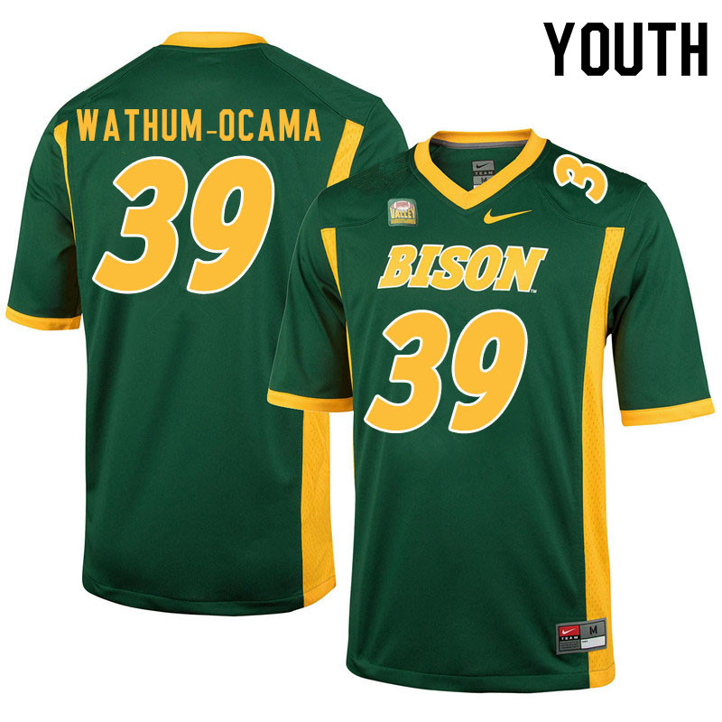Youth #39 Jenaro Wathum-Ocama North Dakota State Bison College Football Jerseys Sale-Green - Click Image to Close